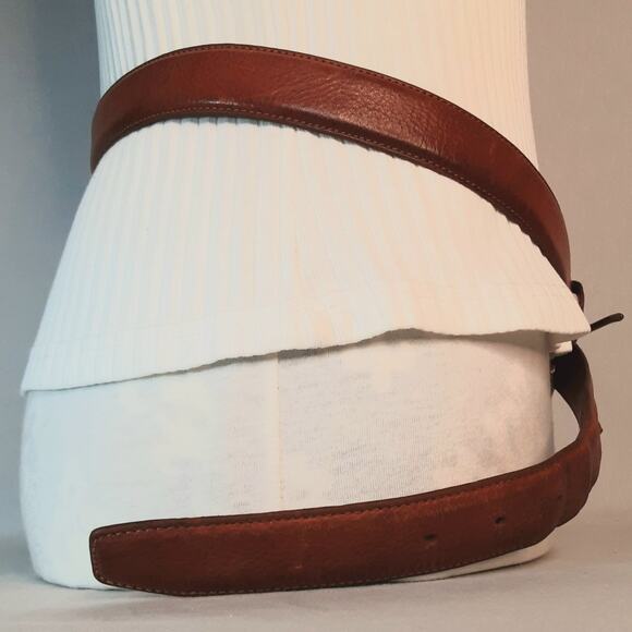 Chaps Italian Leather Mens Belt XXL Waist Saddle Brown - Picture 3 of 13